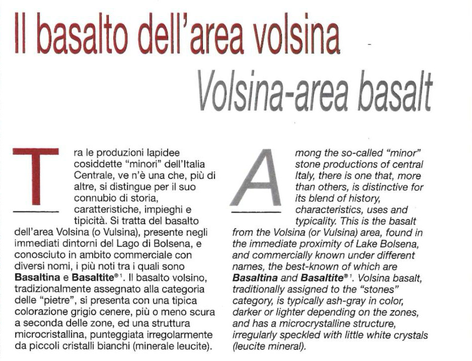 Articolo Marmomacchine Classic su pietra Basalto Basaltite e Basaltina